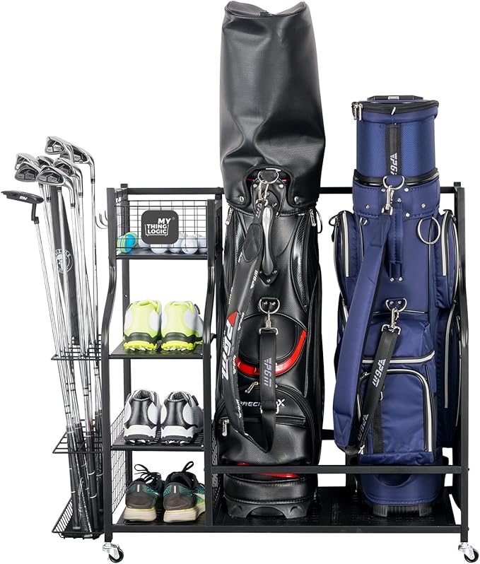 Mythinglogic Golf Storage Garage Organizer, Golf Bag Storag